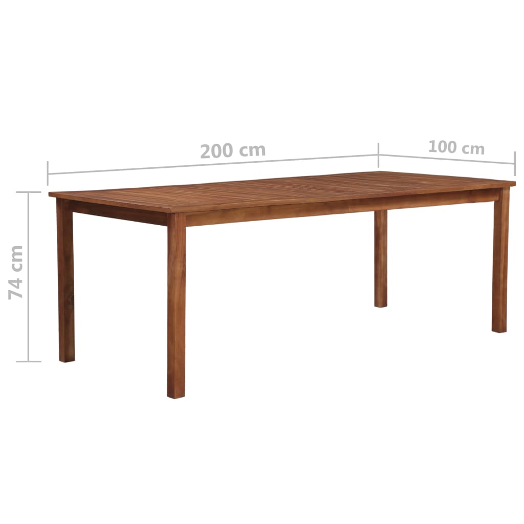 Gartentisch 200x100x74 cm Akazie Massivholz